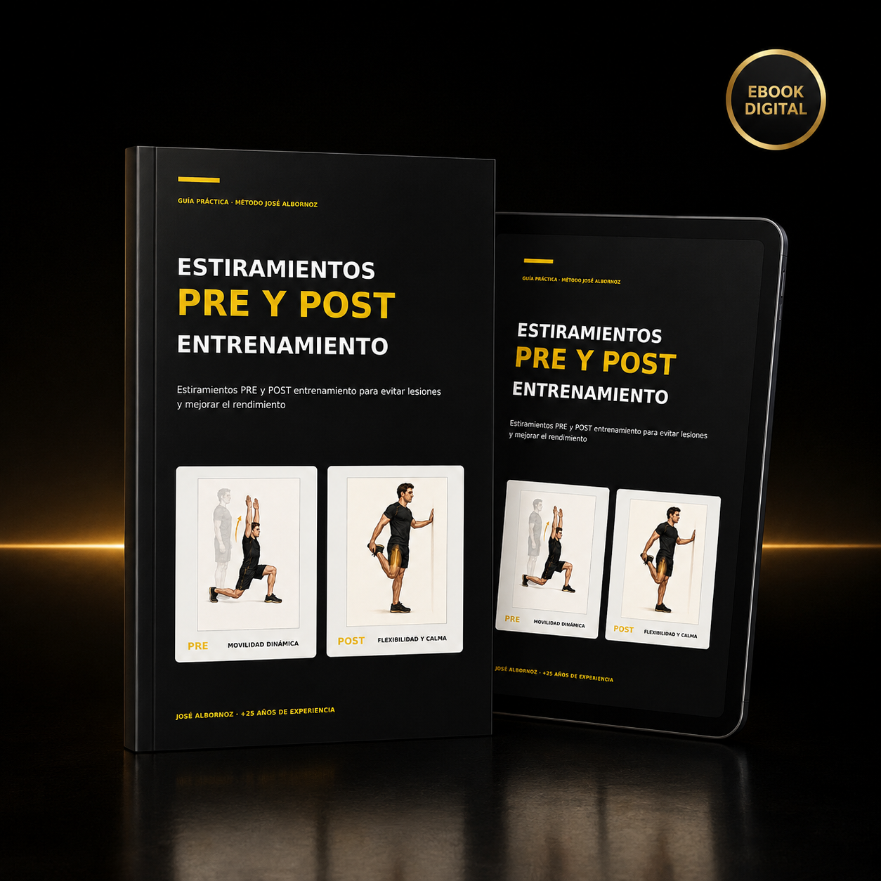eBook | Para evitar lesiones y mejorar tu rendimiento con mi guía "Estiramientos PRE y POST Entrenamiento" — Método José Albornoz